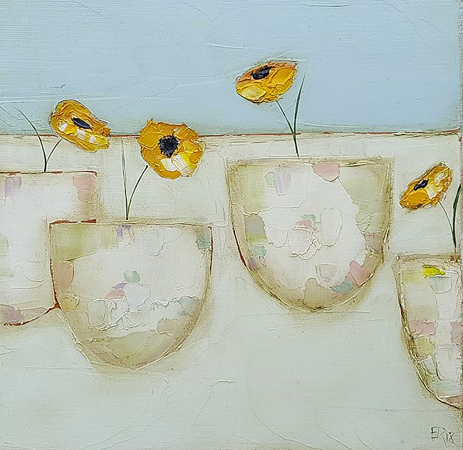 Eithne  Roberts - Yellow buttercup pots